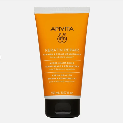 Acondicionador Keratin Repair Apivita – Nutrición y Reparación con Miel y Keratina Vegetal 150 ml