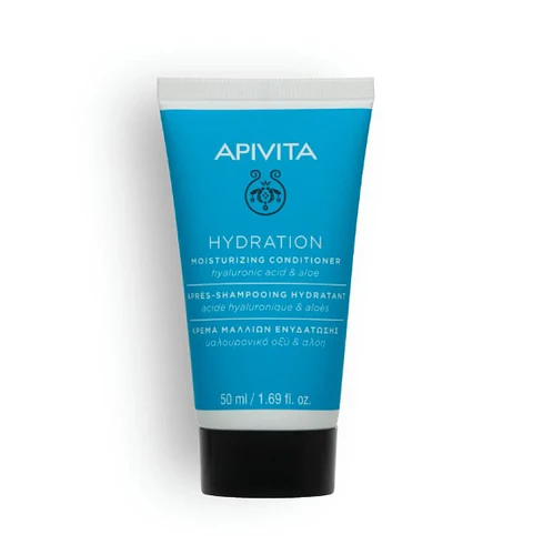 Acondicionador Hidratante Apivita Travel Size 50 ml – Hidratación con Ácido Hialurónico y Aloe