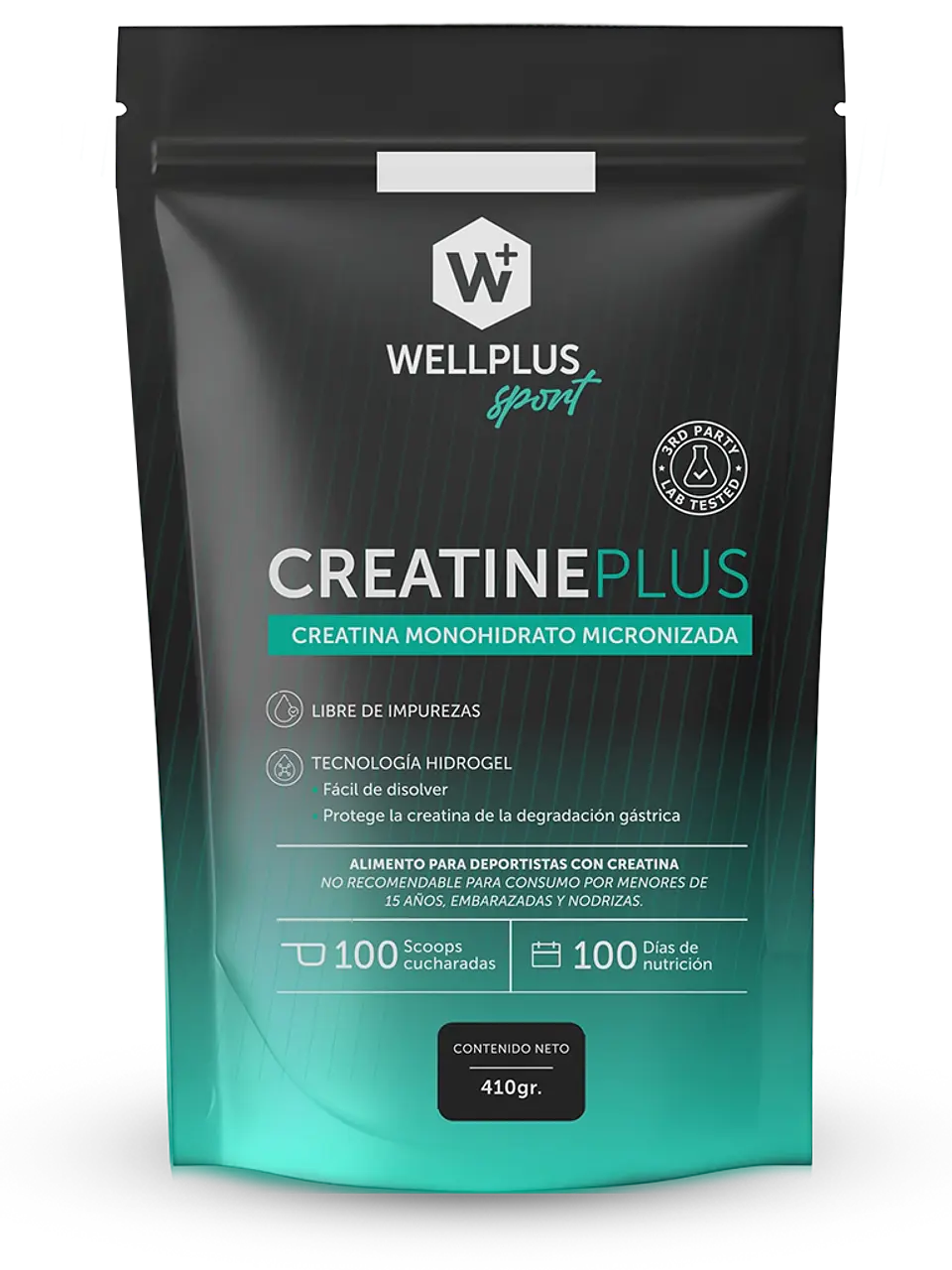 Creatine Plus Wellplus Sport – Creatina Monohidrato Micronizada con Tecnología Hydrogel 410 g 1