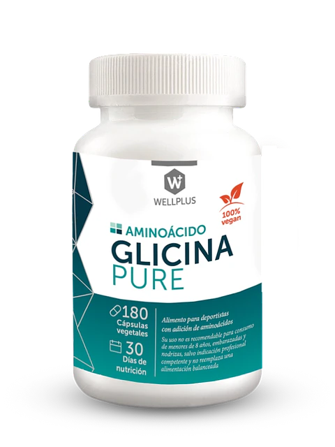 Glicina Pure Wellplus – Aminoácido Funcional para Sueño, Piel y Sistema Nervioso (180 cápsulas)