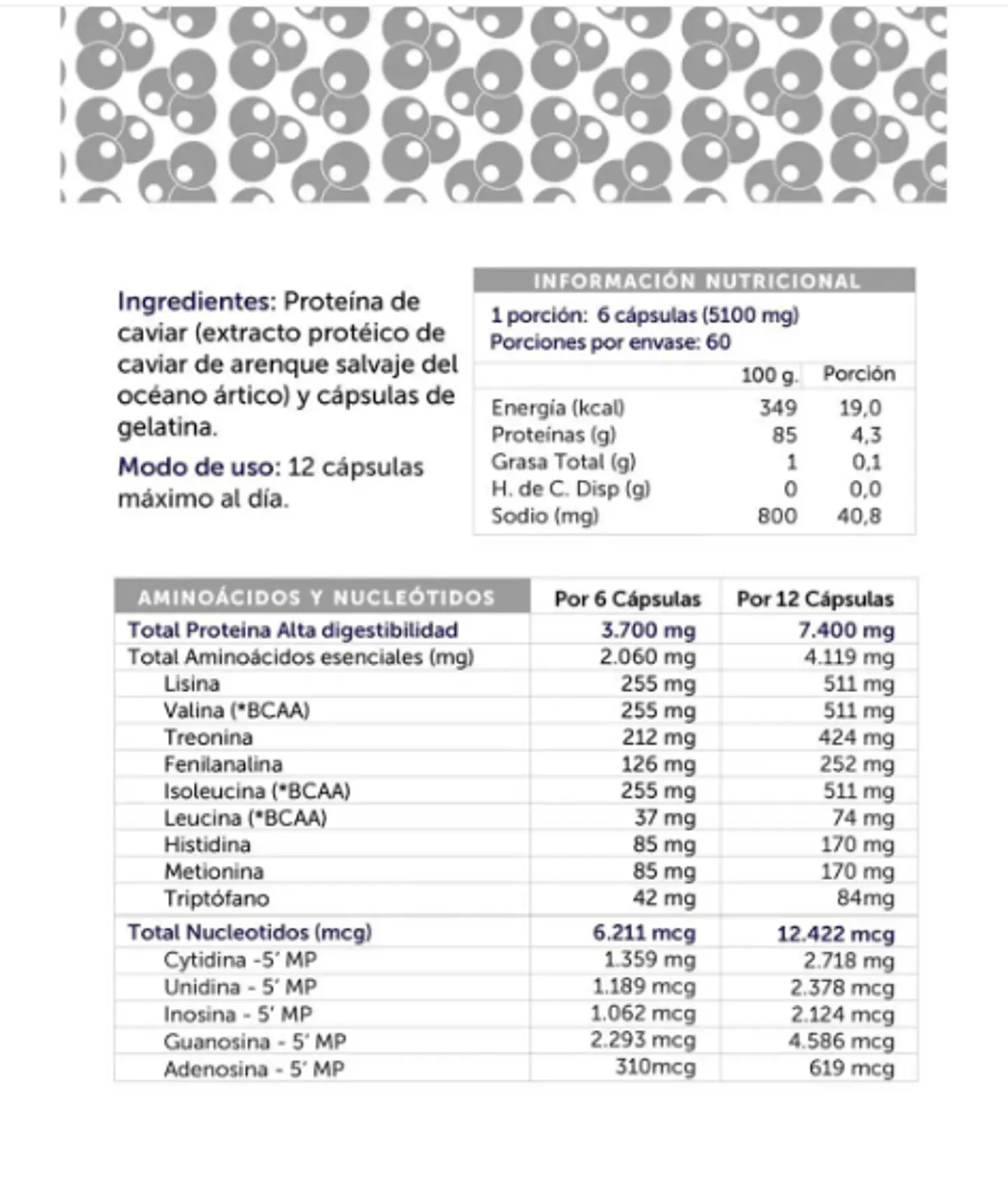 Caviar Protein Pure Wellplus – Proteína de Caviar con BCAA y Nucleótidos | Boutique de Piel 2