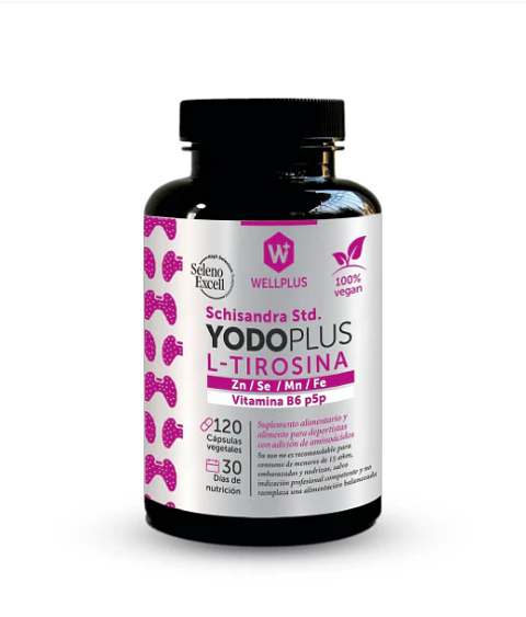YodoPlus L-Tirosina Wellplus – Soporte Metabólico, Energía y Enfoque 120 cápsulas