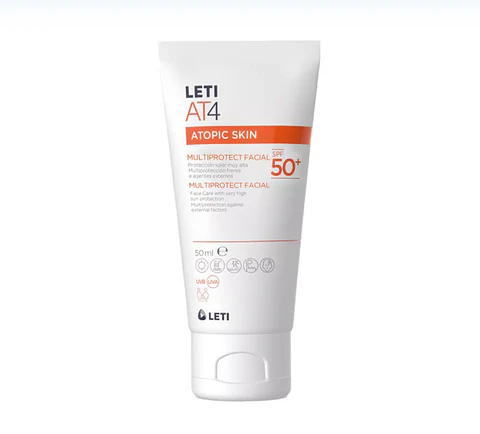 Leti AT4 Multiprotect Facial SPF50+ – Protector Solar Facial para Piel Atópica y Sensible 50 ml