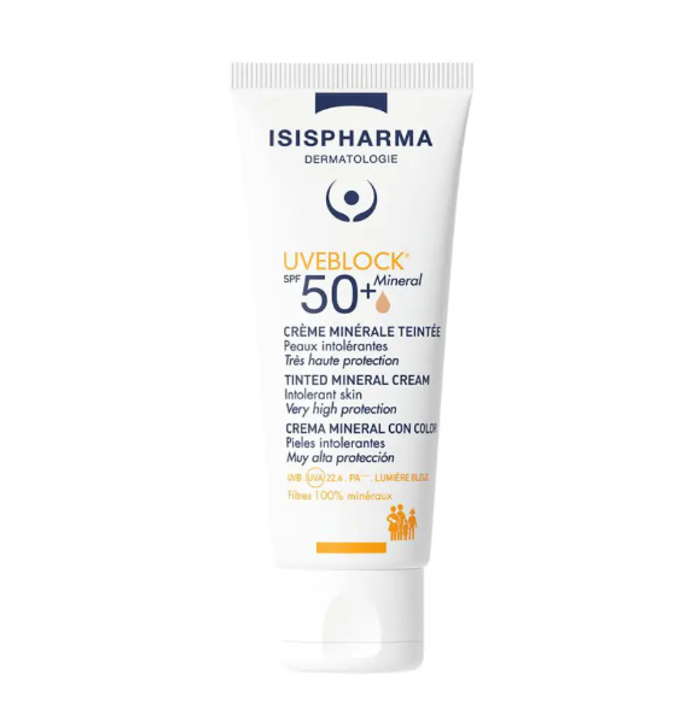 Uveblock SPF 50+ Mineral ISISPHARMA – Protector Solar Mineral con Color para Piel Sensible 40 ml 1