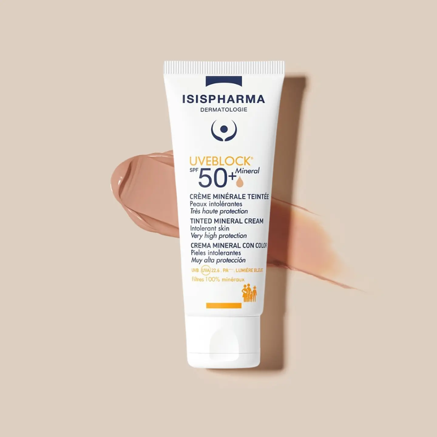 Uveblock SPF 50+ Mineral ISISPHARMA – Protector Solar Mineral con Color para Piel Sensible 40 ml 1