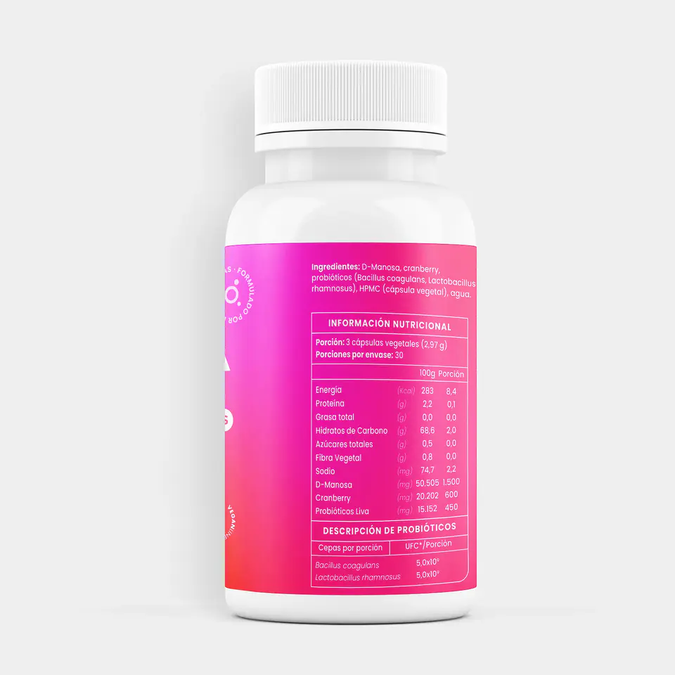 D-MANOSA + CRANBERRY + PROBIÓTICOS 90 CÁPSULAS | ORTOMOLECULAR 3