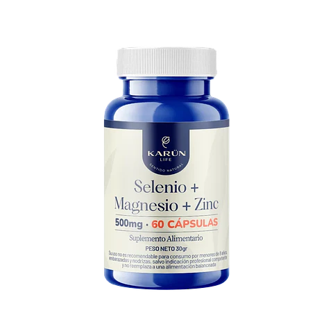SELENIO + MAGNESIO + ZINC KARÜN LIFE 60 CÁPSULAS