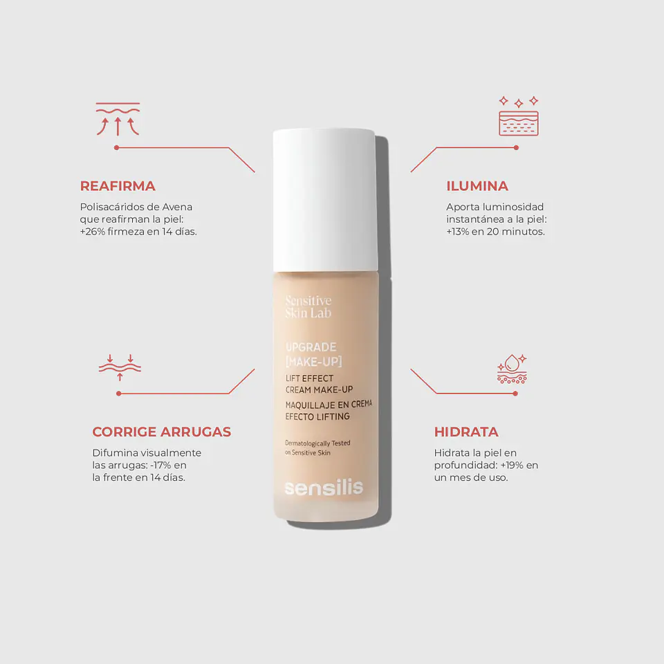 Upgrade Maquillaje de larga duración efecto lifting color MIEL ROSE 2