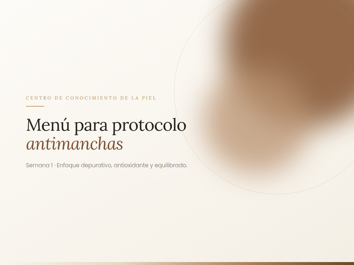 Menú para protocolo antimanchas