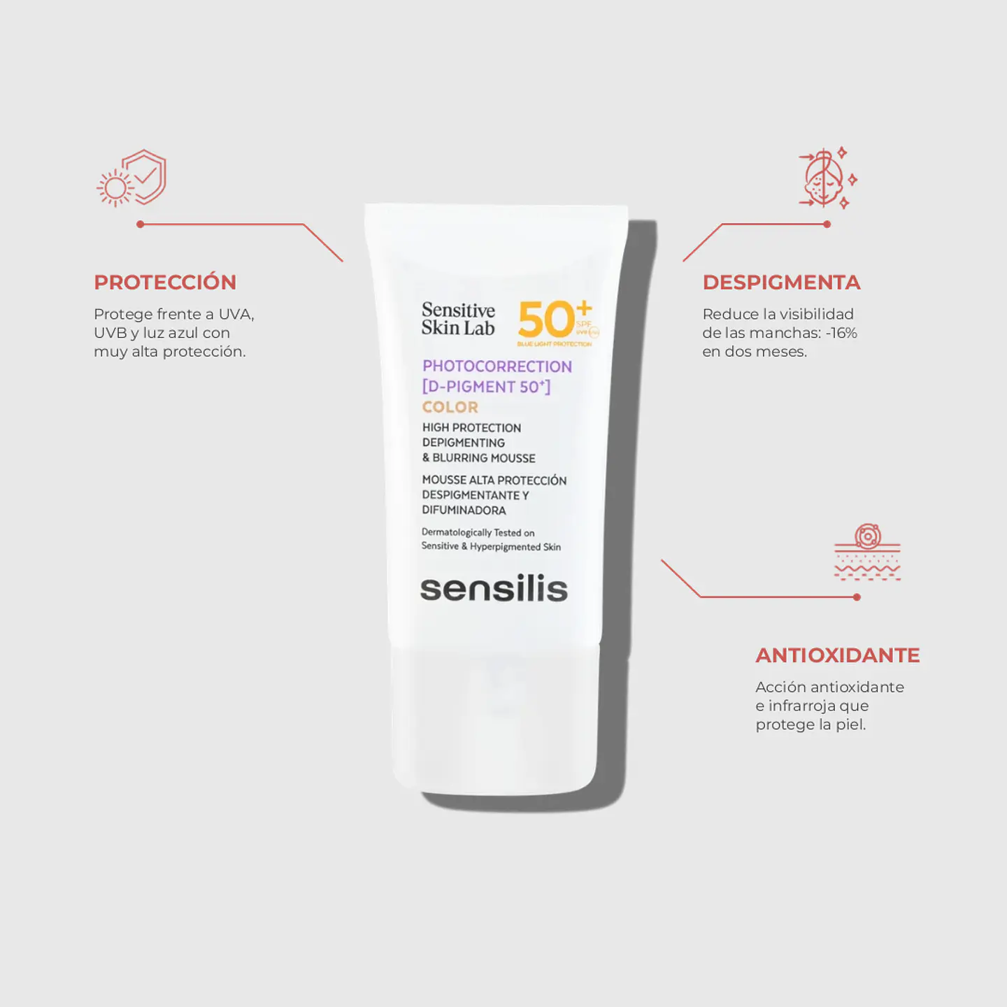 Sensilis Crema de día, Facial, Protección específica Photocorrection [D-Pigment 50+] 2