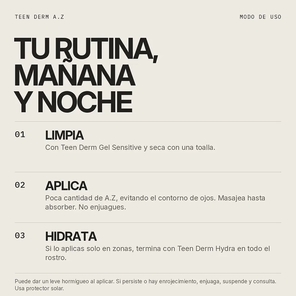 Teen Derm A.Z Cuidado Intenso Antiimperfecciones y Antimarcas 30 ml 3