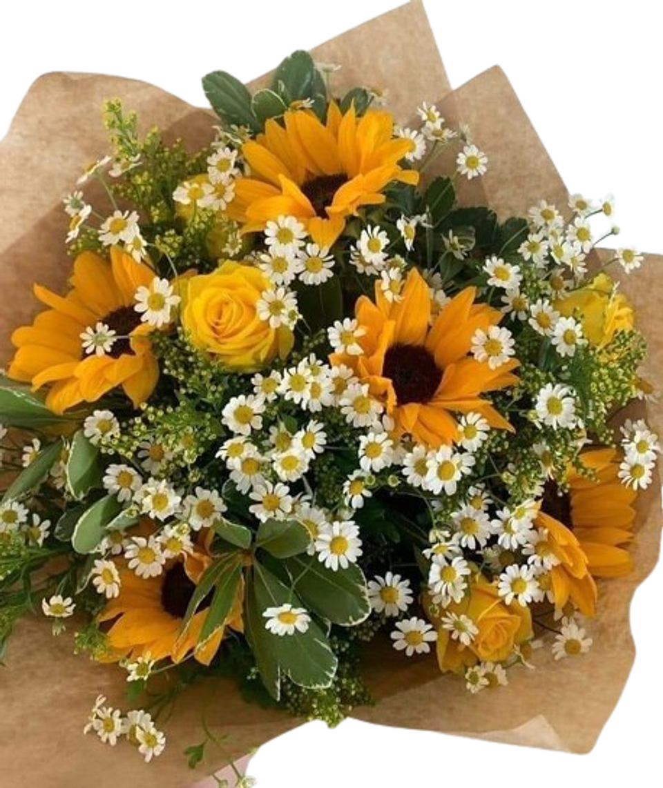 Bouquet De Girasoles Con Rosas 1