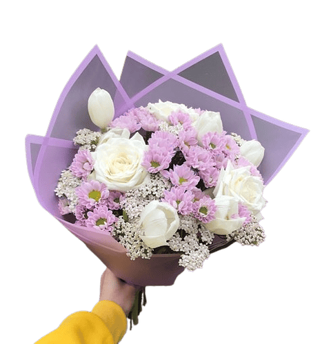 Bouquet De Margaritas Y Rosas Blancas