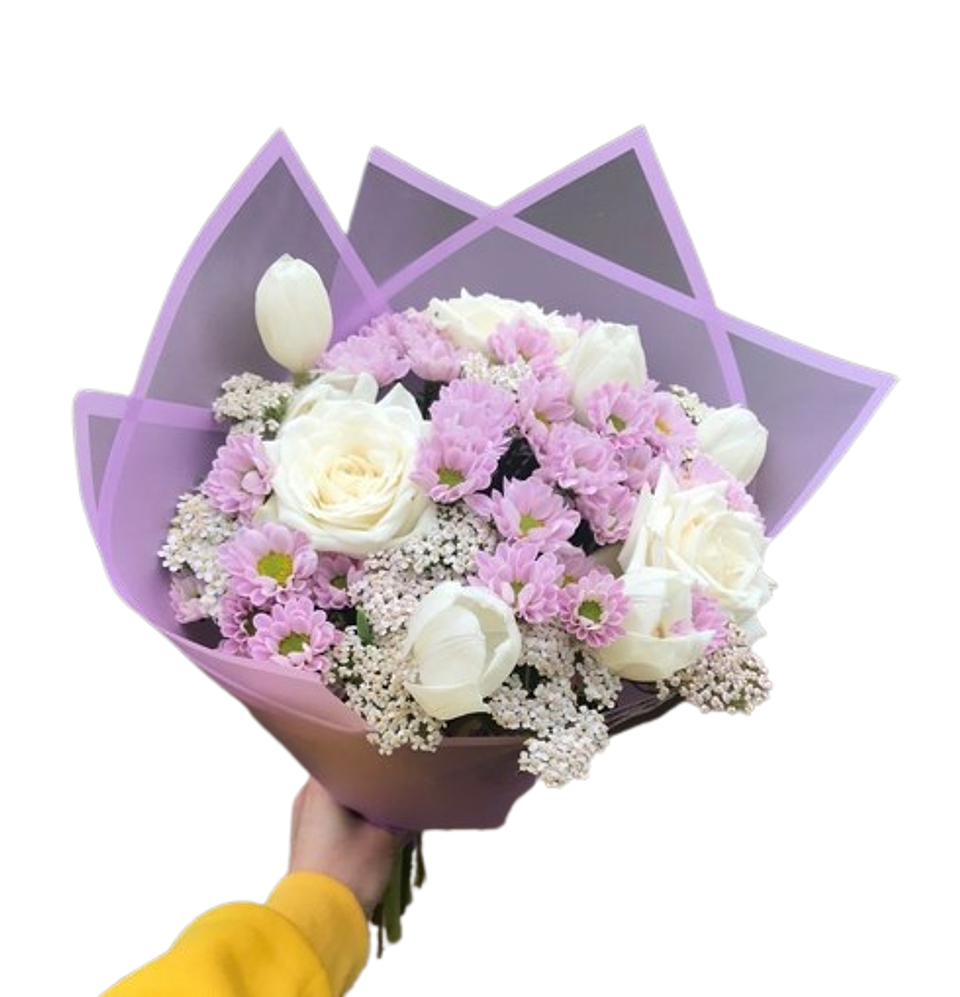 Bouquet De Margaritas Y Rosas Blancas 1