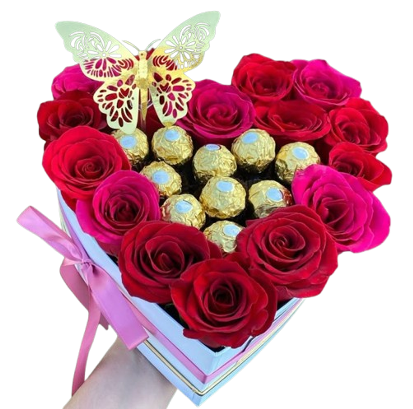 Caja De 15 Rosas Rojas Con 10 Chocolates 1