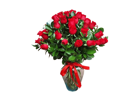 Jarron De 30 Rosas Rojas