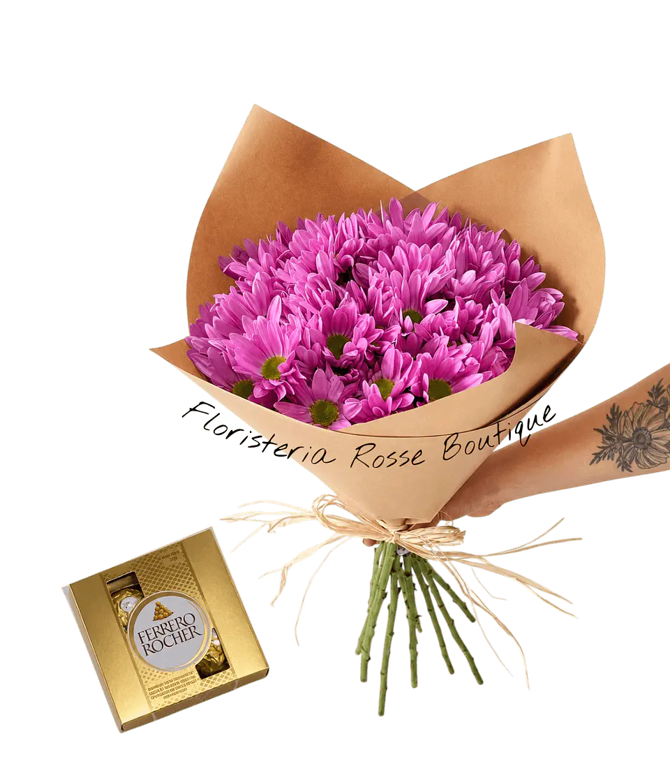Bouquet de 20 Tallos de Maegarita Lila y Chocolate X4 1