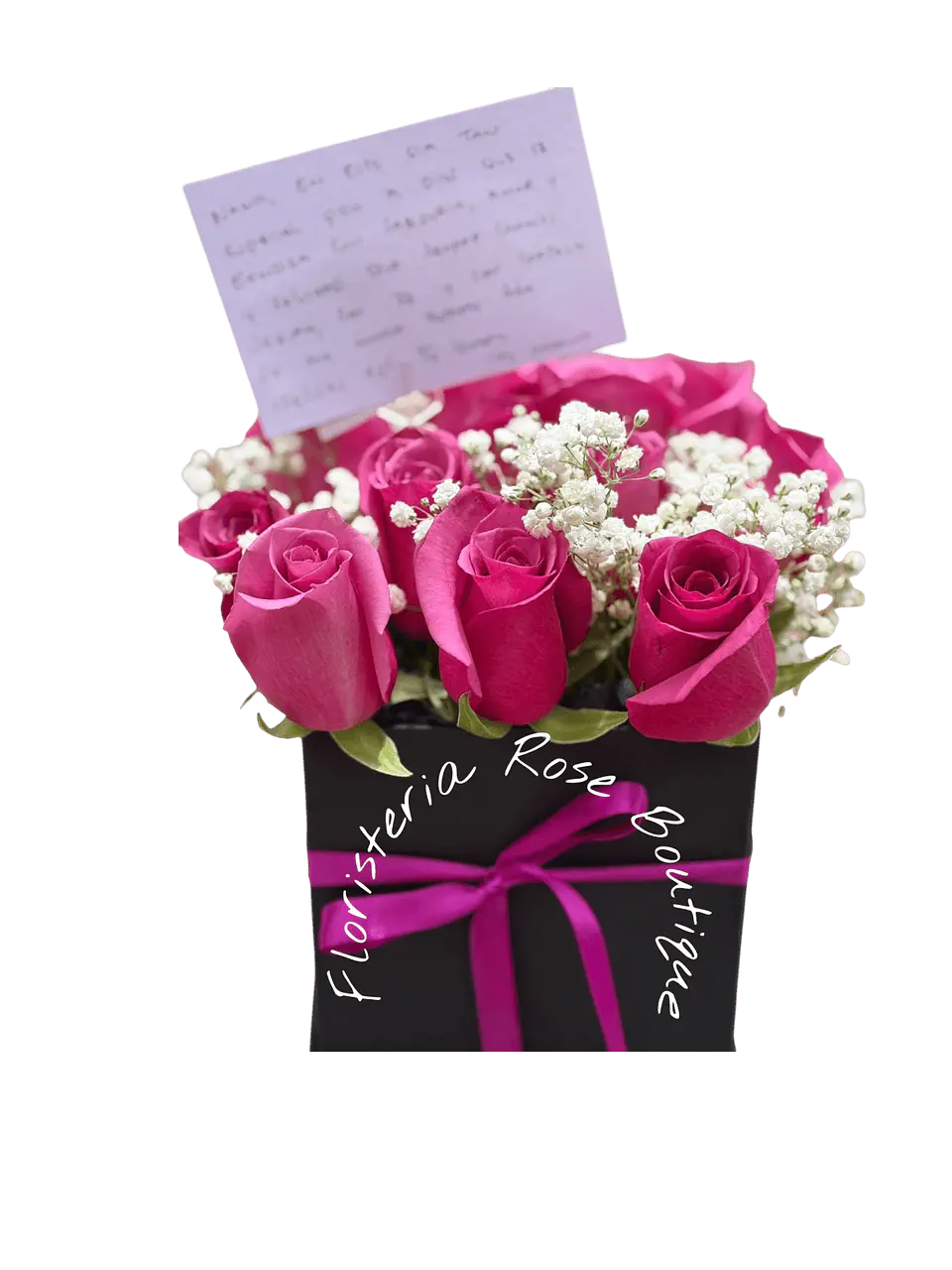 Caja Cuadrada de 12 Rosas Moradas 1