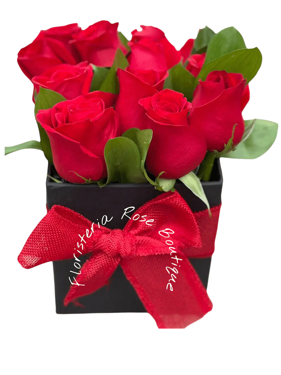 Caja Cuadrada de 12 Rosas Rojas 1