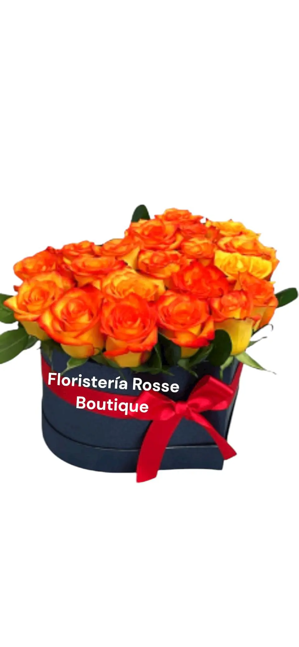 Caja Corazón 12 Rosas Naranjas 1