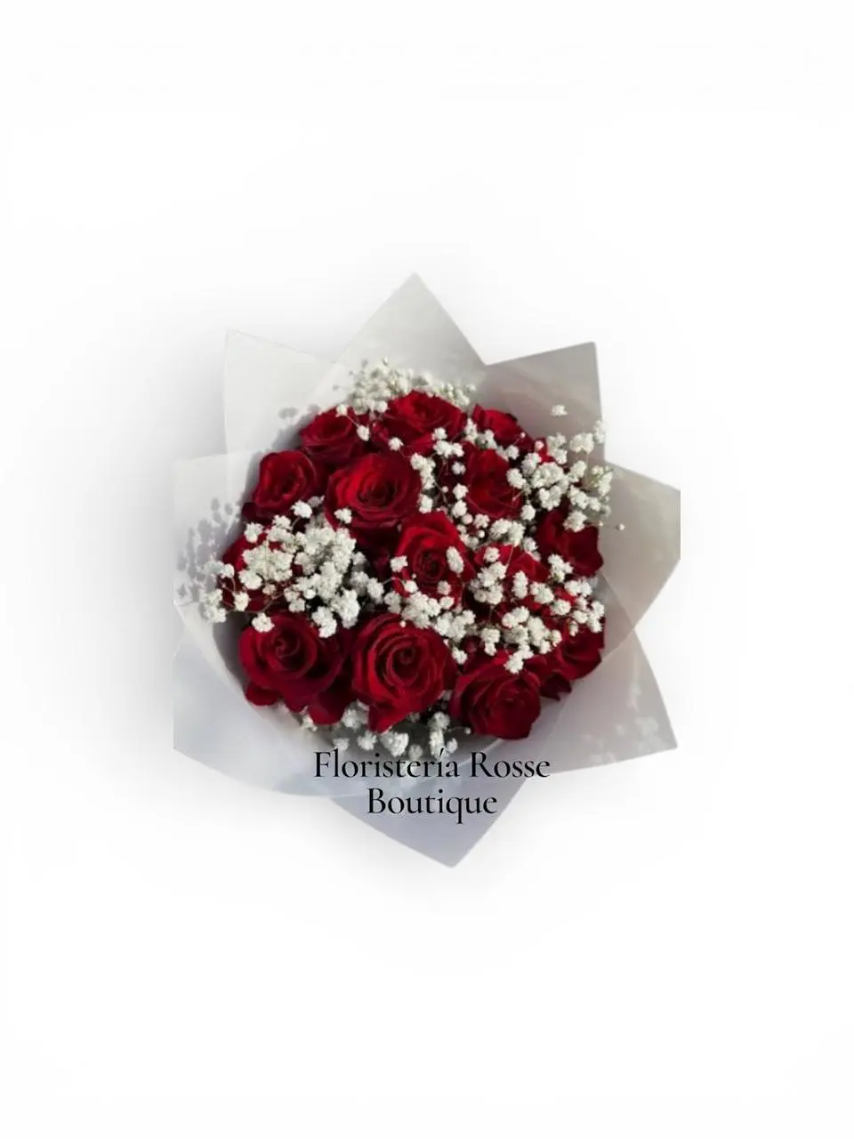 Bouquet de 15 Rosas Rojas con Yipsophilia 1