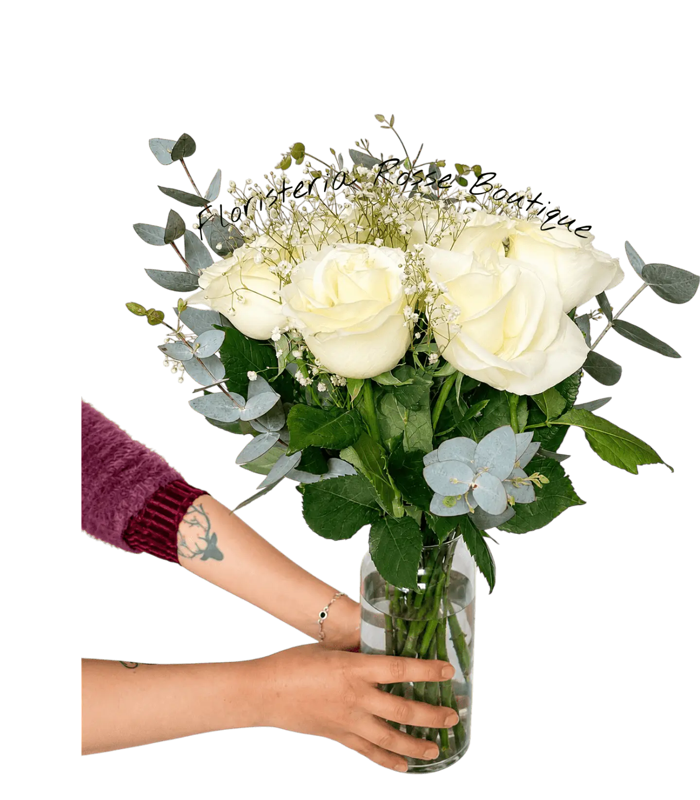 Jarrón de 12 Rosas Blancas 1