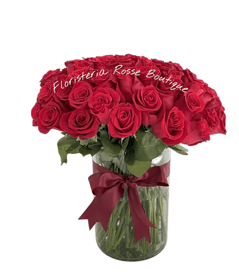 Jarrón de 50 Rosas Rojas