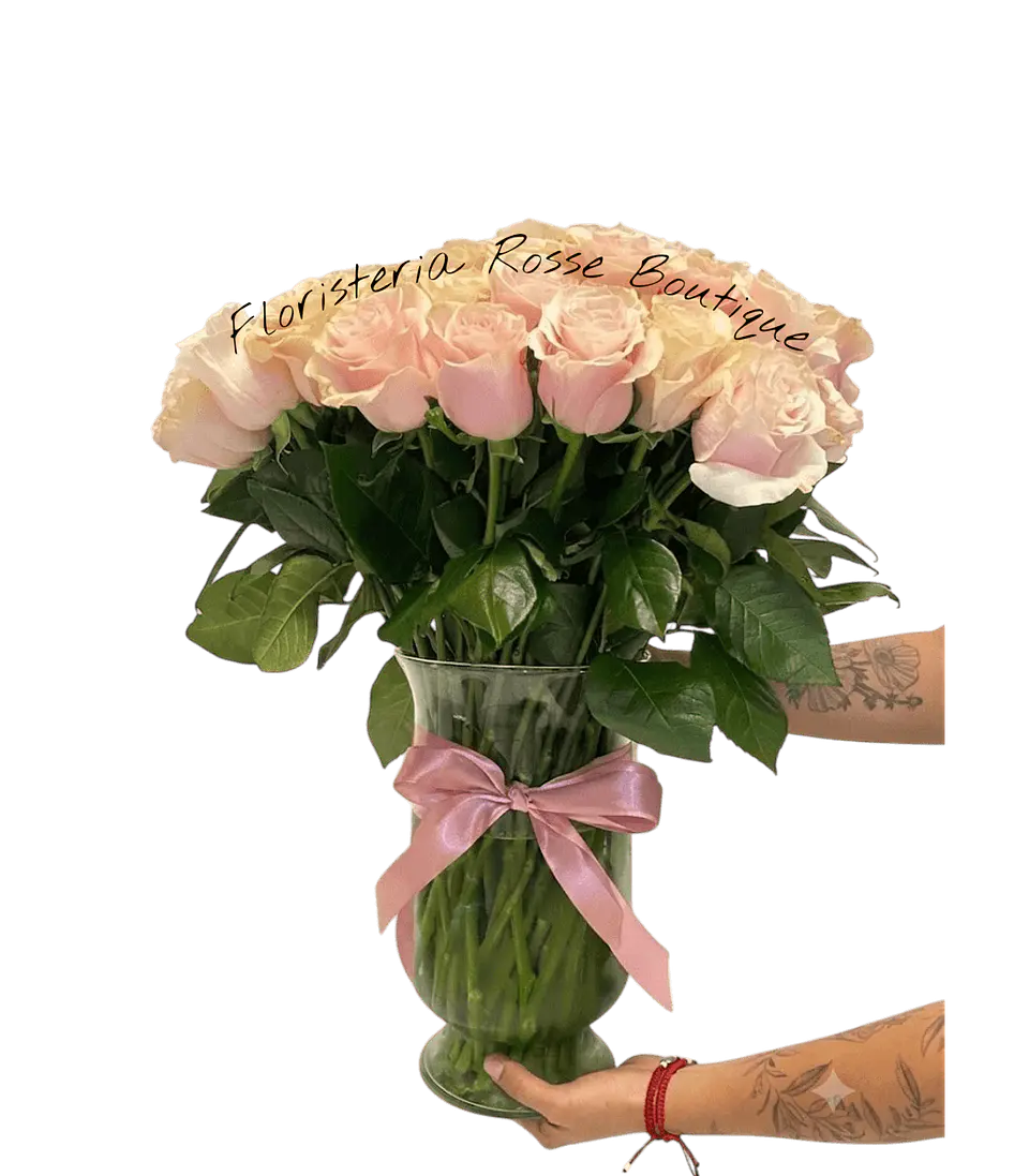 Jarrón de 50 Rosas Rosadas 1