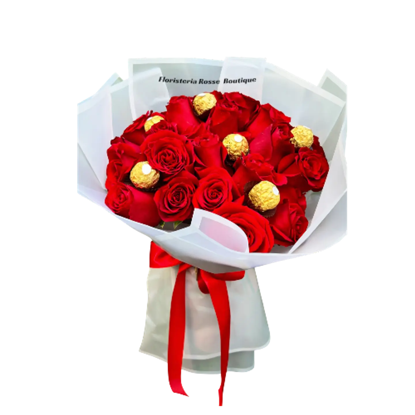 Bouquet de 24 Rosas Rojas y 6 Chocolates 1