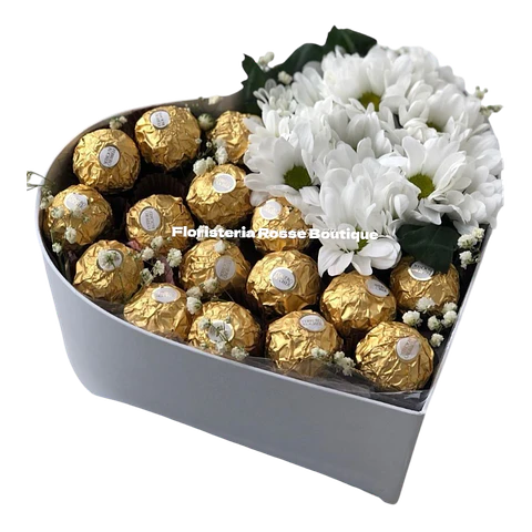 Caja Corazón de Margarita y 14 Chocolates