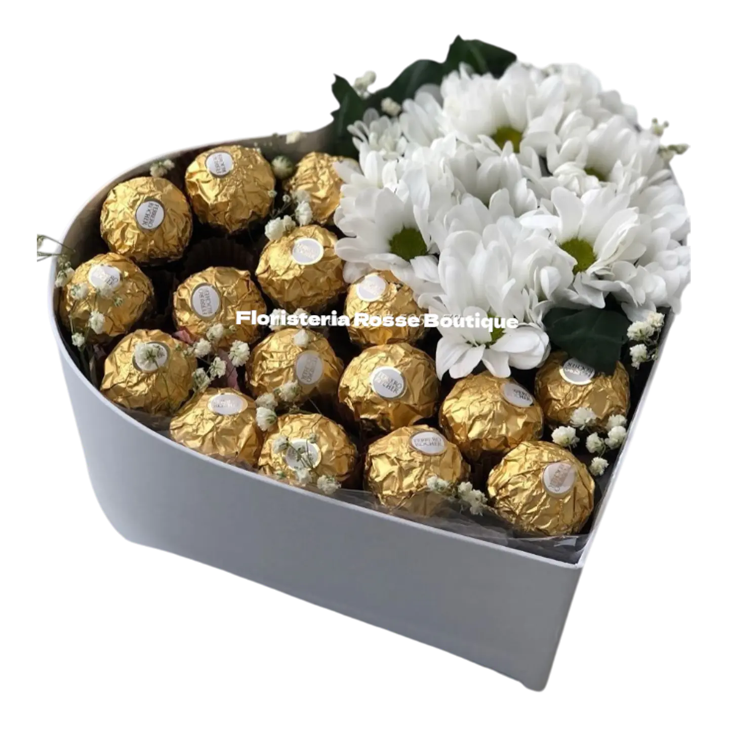 Caja Corazón de Margarita y 14 Chocolates 1