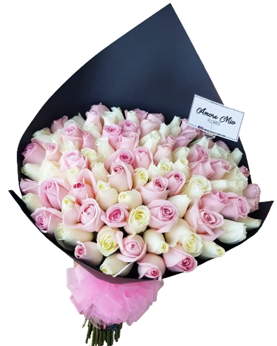 Bouquet de Rosas Blanca y Rosa X50 1