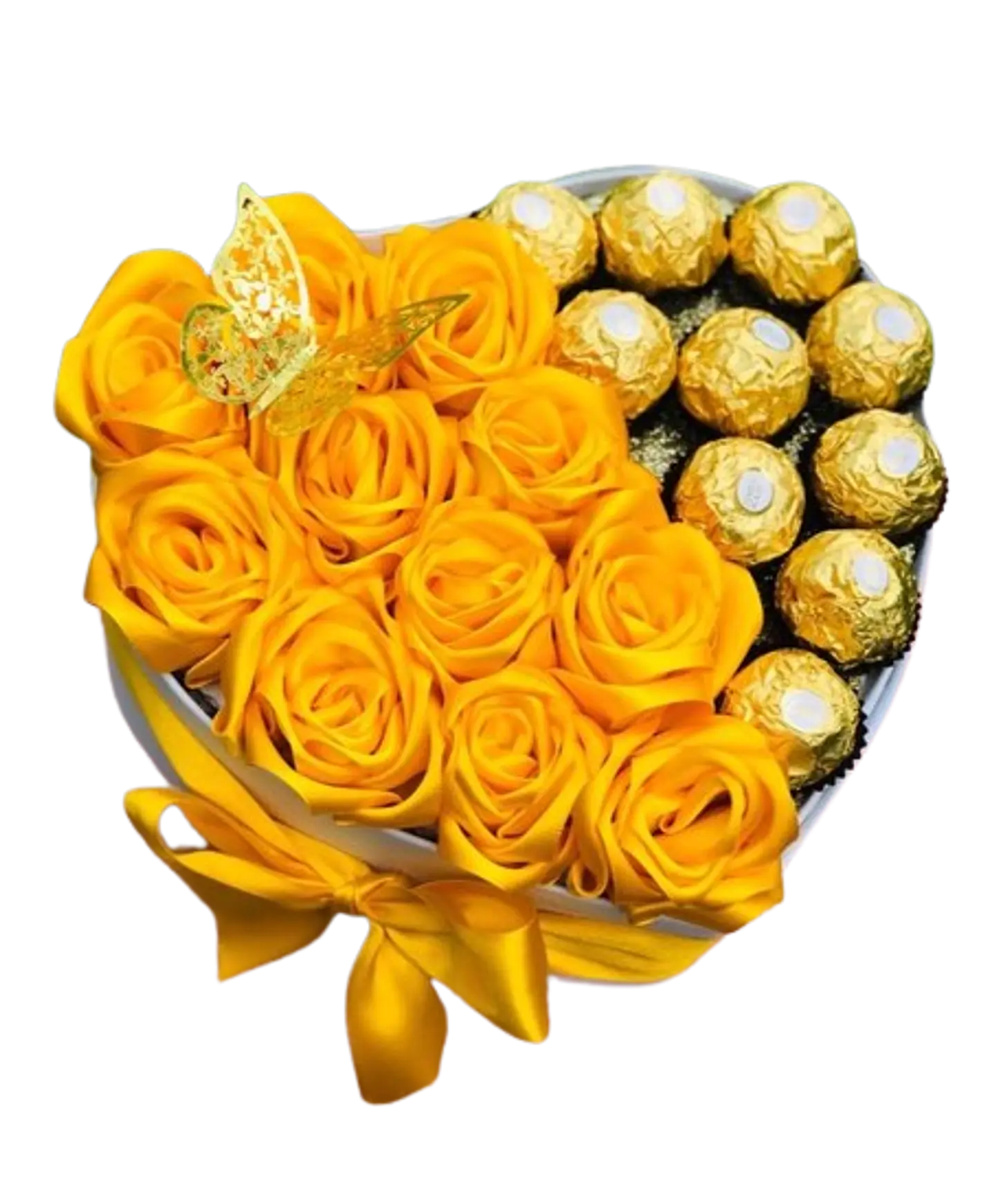 Caja de Rosas Amarillas con Chocolates 1
