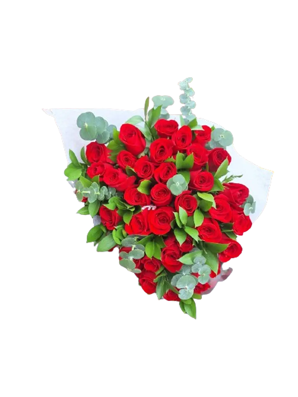 Bouquet de 30 Rosas Rojas con Eucalipto 1