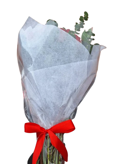 Bouquet de 30 Rosas Rojas con Eucalipto