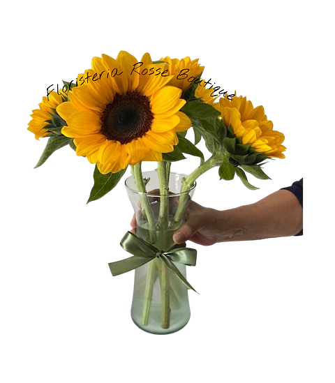 Jarrón con 6 Girasoles