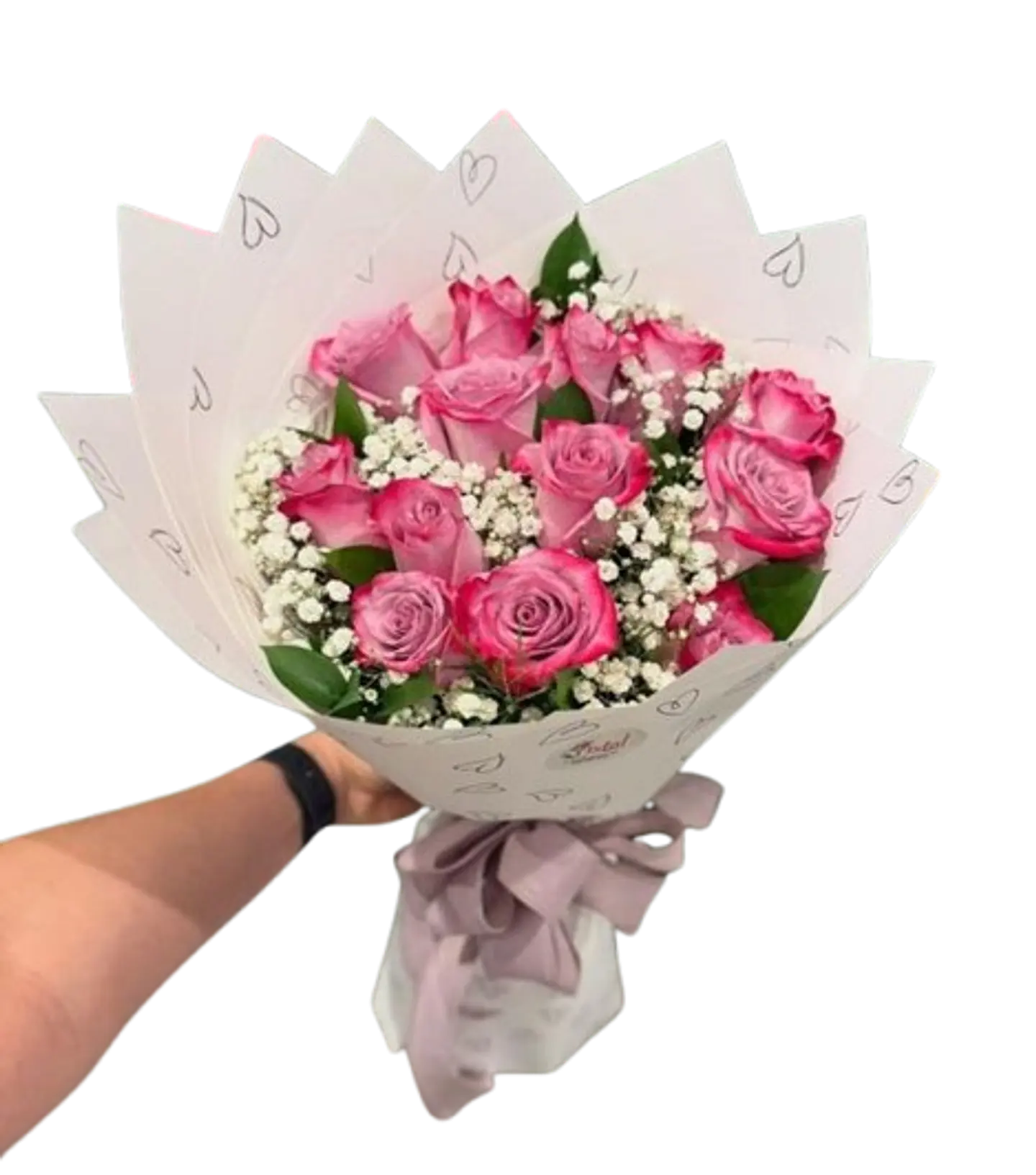 Un Bouquet de 12 Rosas Moradas 1