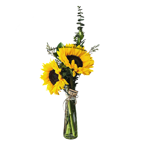 Jarrón Solitario de 2 Girasoles