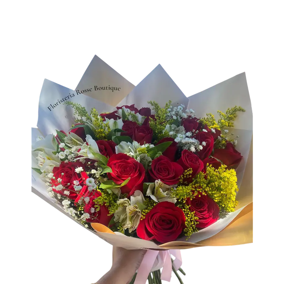 Bouquet de 20 Rosas Rojas con Astromelia 1