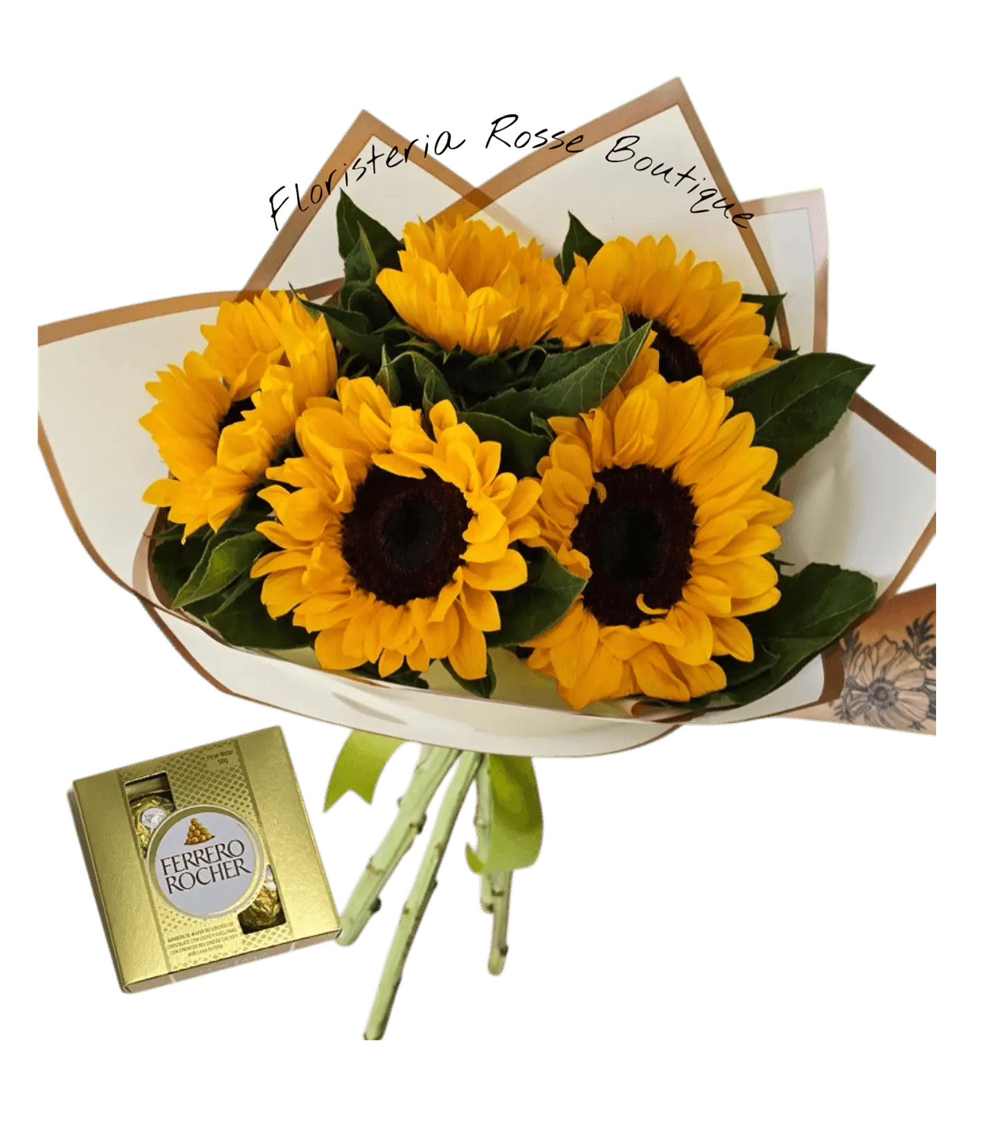 Bouquet de 6 Girasoles con Chocolates Ferrero X4 1