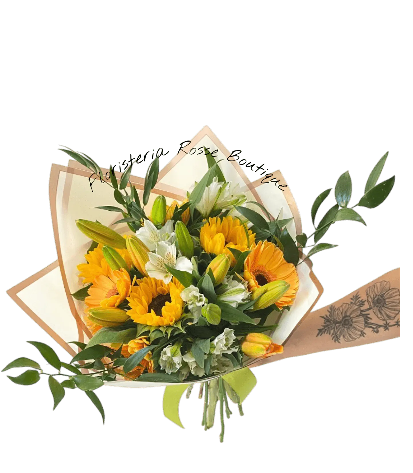 Bouquet de 6 Girasoles 3 Lirios y Astromelias 1