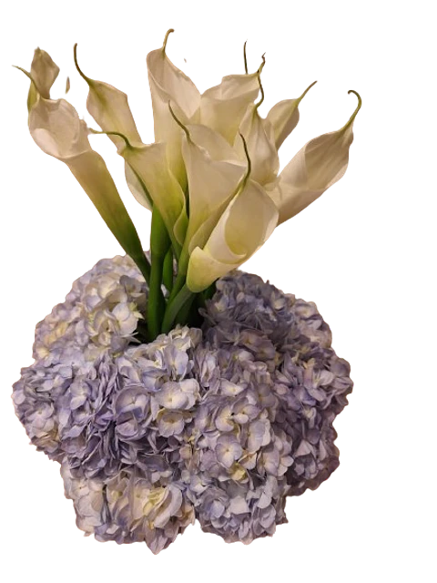 Arreglo de Cartuchos y Hortensias