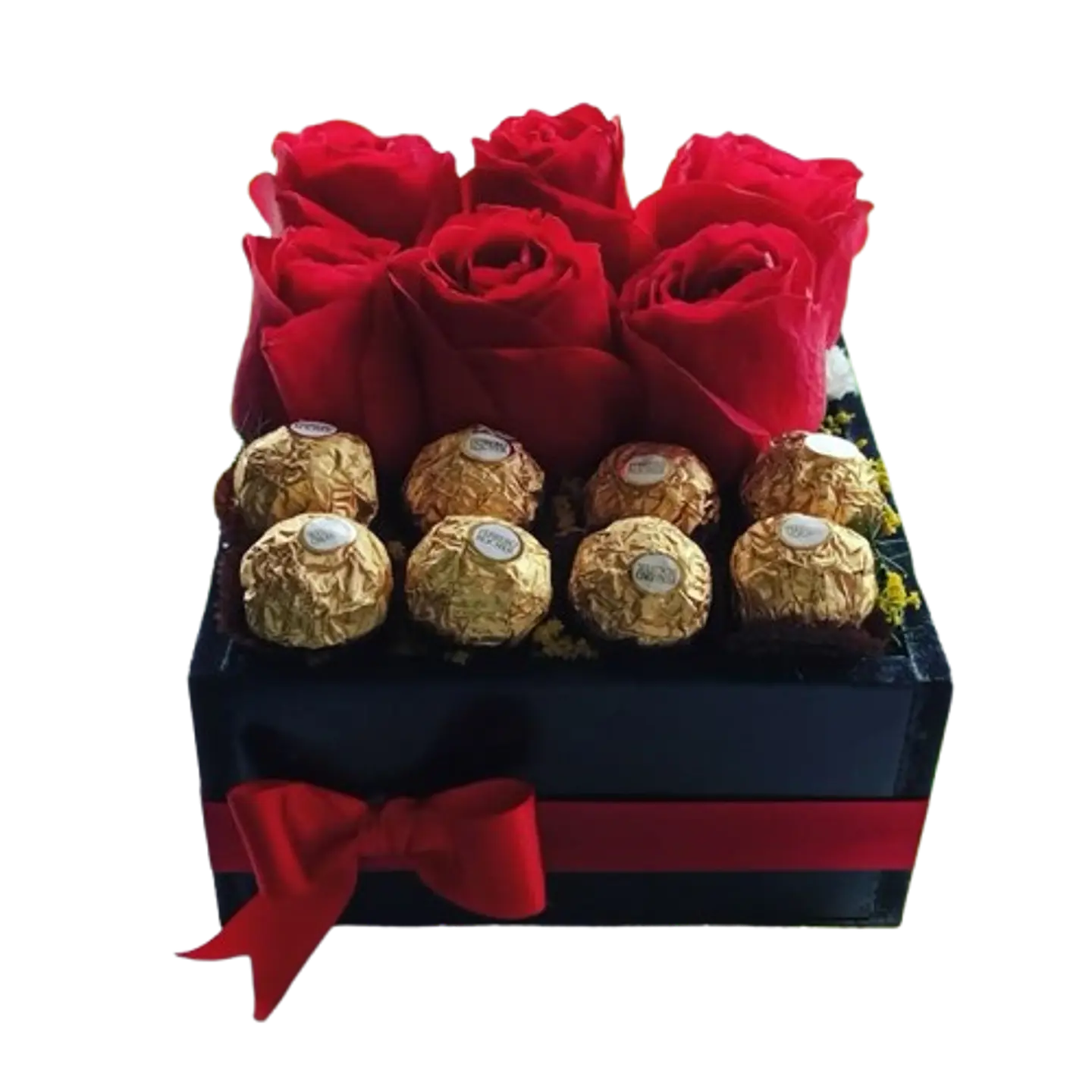 Caja de 6 Rosas Rojas y 8 Chocolates 1