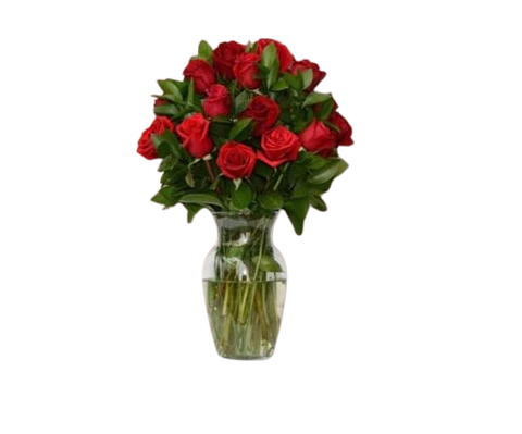 Jarrón con 24 Rosas Rojas