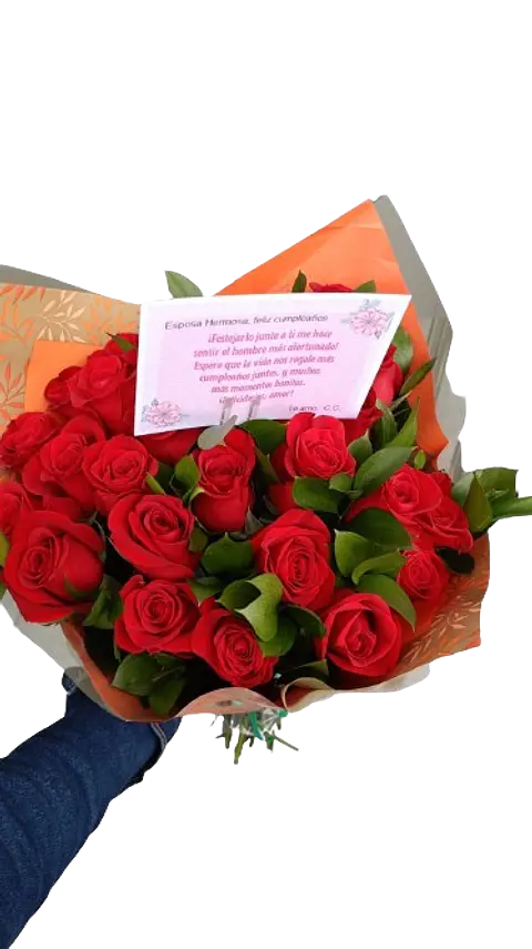 Bouquet de 24 Rosas Rojas con Rusco