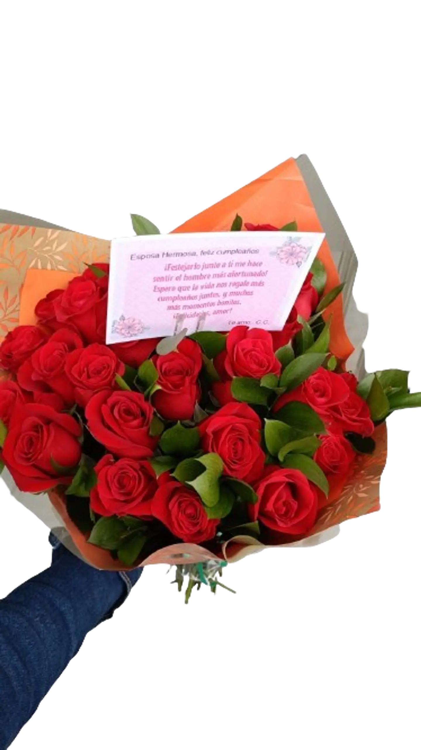 Bouquet de 24 Rosas Rojas con Rusco 1