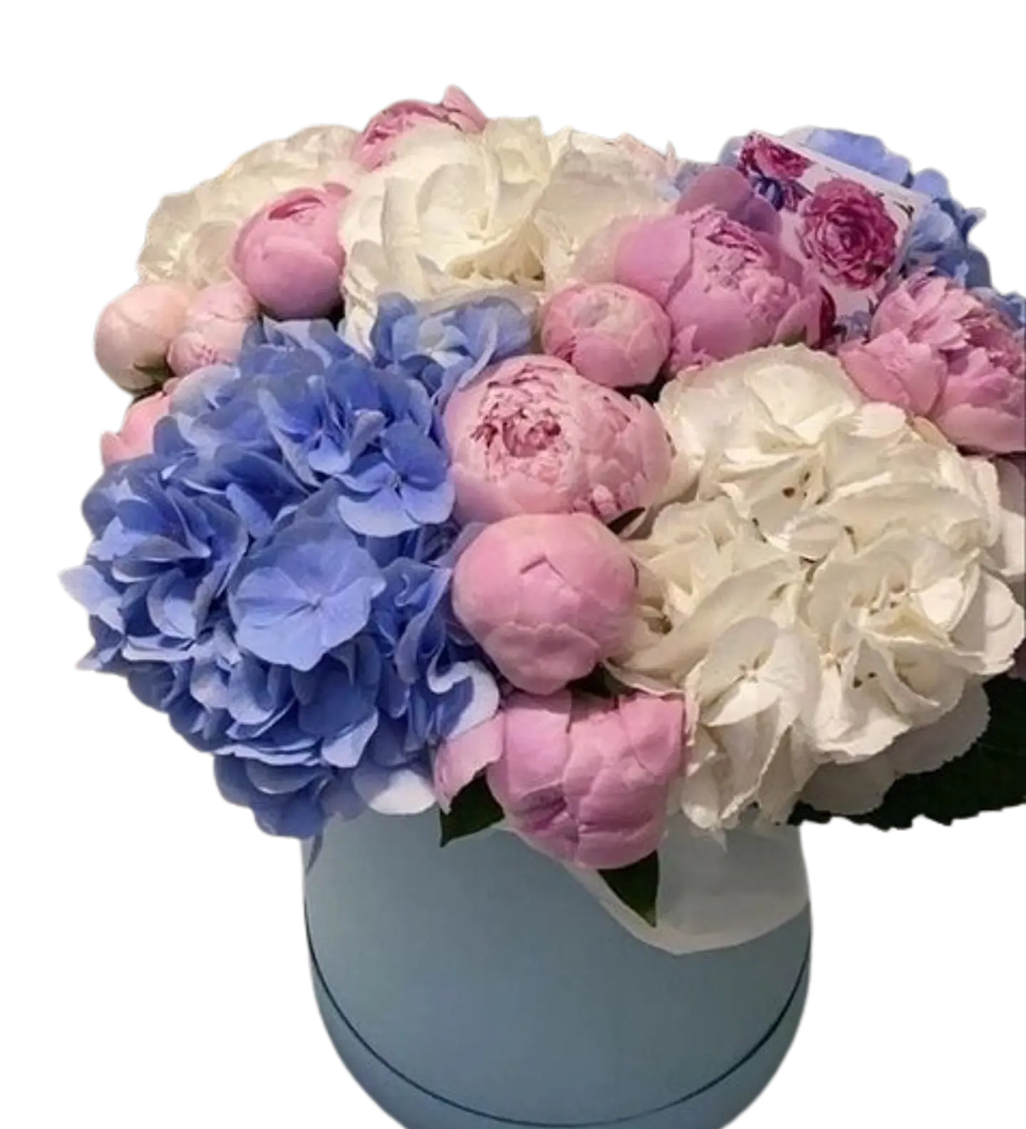 Caja Cilindro de Hortensias y Rosas 1