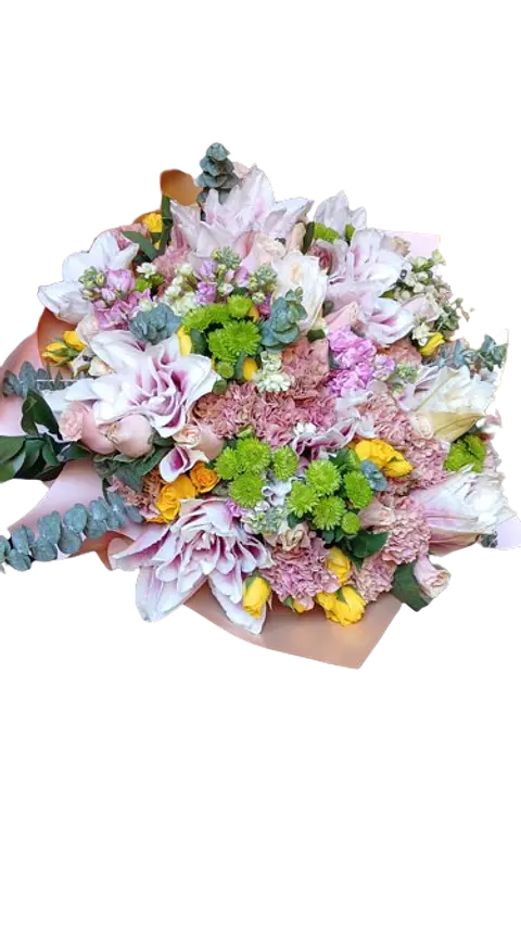 Bouquet de Surtido con Lirios en Arcoíris Floral