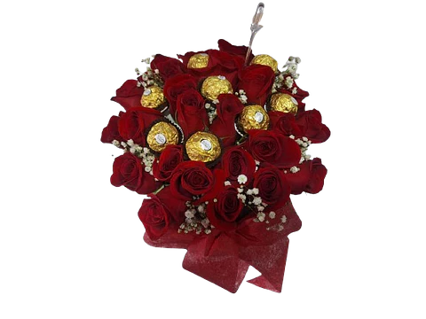 Caja de Rosas X24 con Chocolate Ferrero