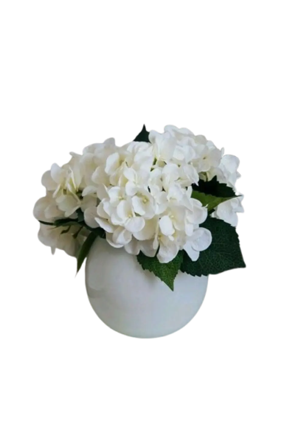 Jarrón Bombonera con 4 Hortensias Blancas 1